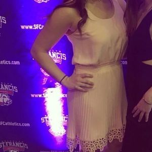 Express light pink dress with intricate details